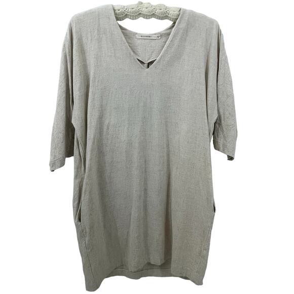 Ellison Dresses & Skirts - Linen Short Dress Cream Ellison Into The Field Women Size Small Minimalist Soft
